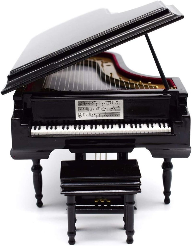 SHTWX Piano Music Box with Bench and Black Case Musical Boxes Gift for Christmas/Birthday/Valentine's Day, Melody Canon - Image 2